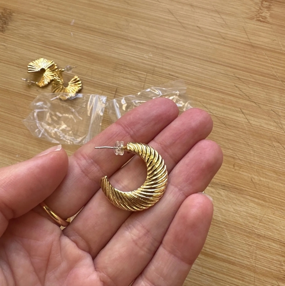 Gold toned Boho Hoop Earrings